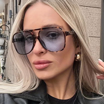 Double Bridges Fashion Aviator Sunglasses