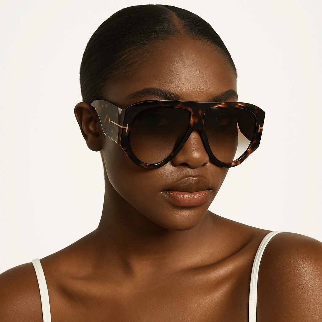 'T' Design Toad Frame Aviator Sunglasses