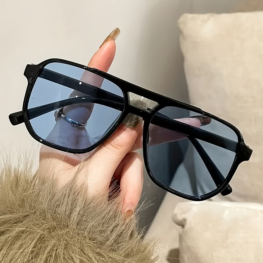 Double Bridges Square Frames Retro-Vintage Sunglasses