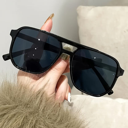 Double Bridges Square Frames Retro-Vintage Sunglasses