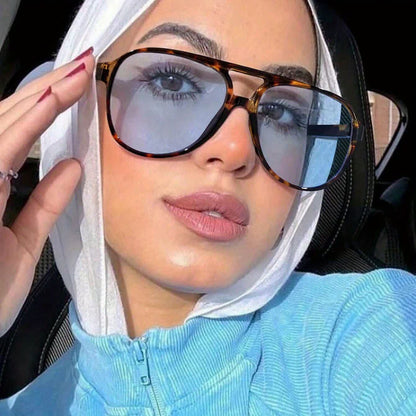 Double Bridges Fashion Aviator Sunglasses