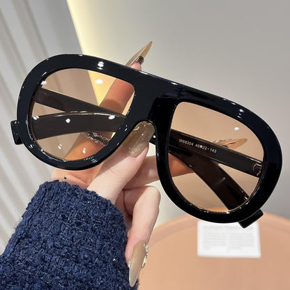 Oversized Frame Hipster Aviator Sunglasses
