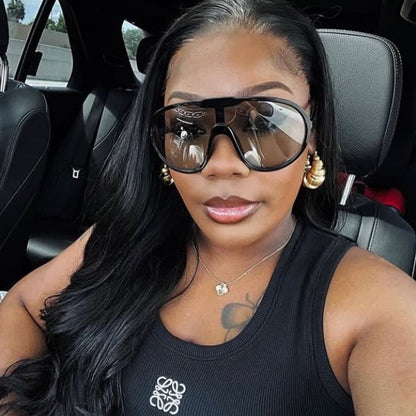 One Piece Oversized Aviator Sunglasses