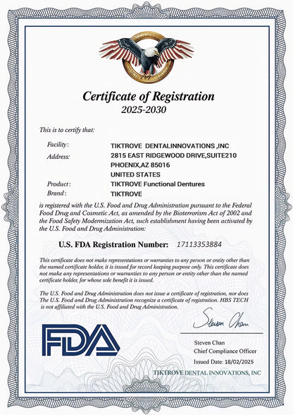 🦷  Fit Full Functional DenturesMake you more confident-Made in the USA & FDA-Certified