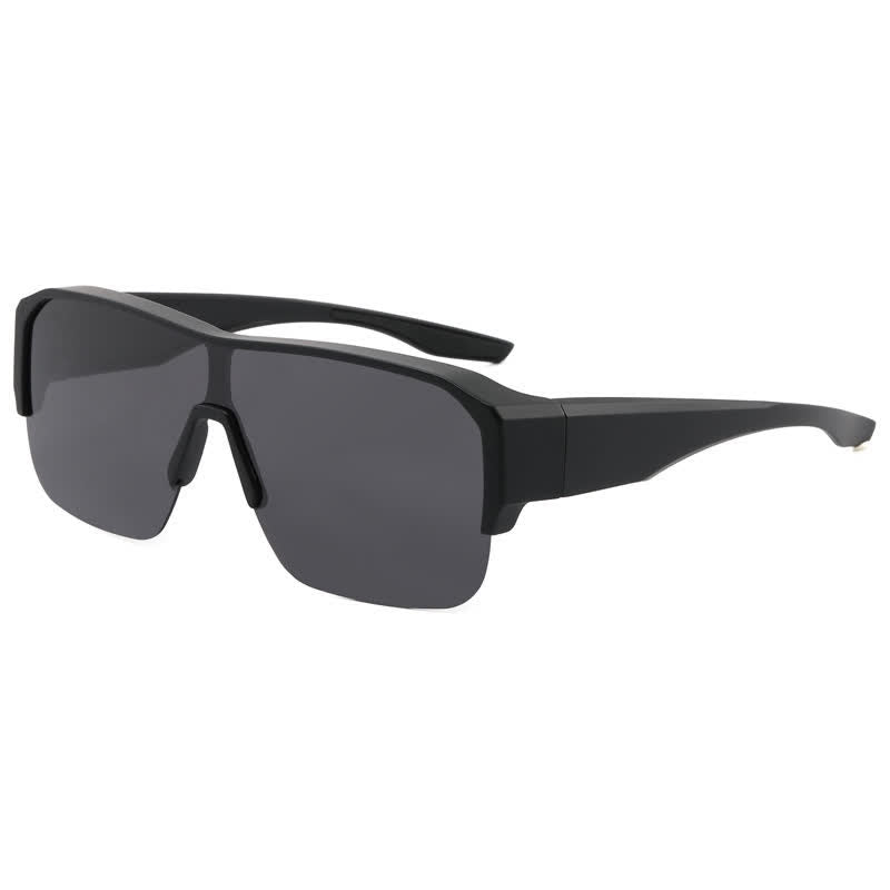 Fit Over Glasses Semi-Rimless Polarized Sunglasses for Sports&Driving
