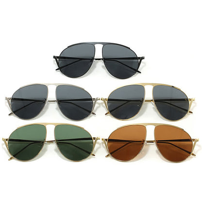 Hipster Metal Temples Aviator Sunglasses
