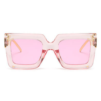 Square Oversized Frame Chain Temples Hipster Sunglasses
