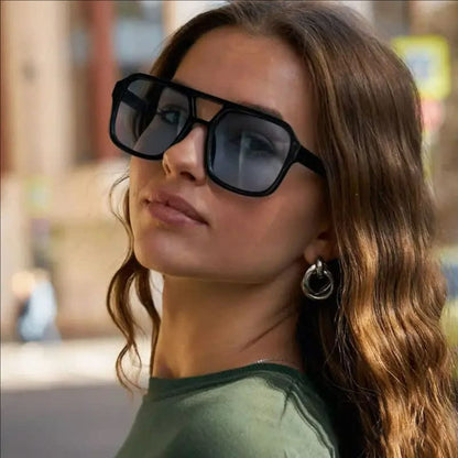 Double Bridges Square Frames Retro-Vintage Sunglasses