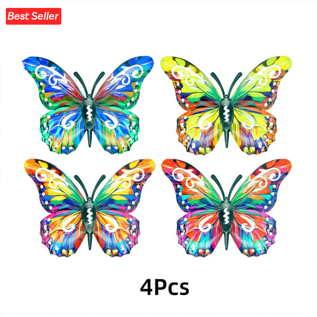 4Pcs Butterfly Metal Wall Decor