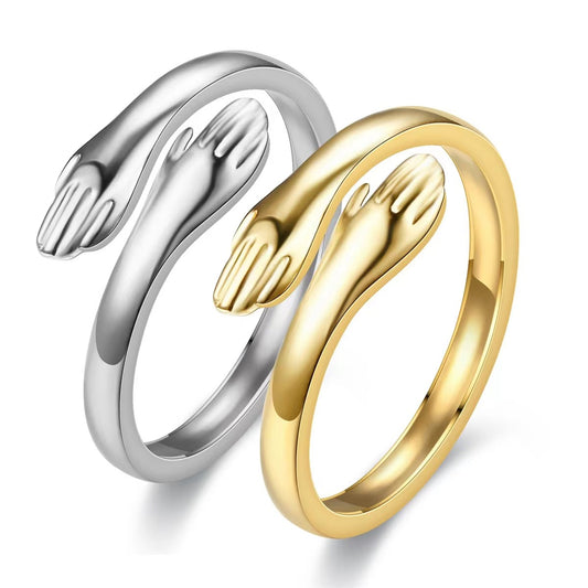 Hugging Hands Couple Ring – Carry My Love Everywhere With You