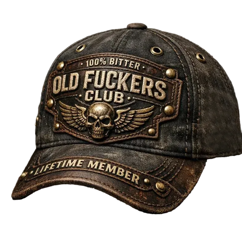 Vintage Distressed Baseball Cap - "Old Fuckers Club" Hat