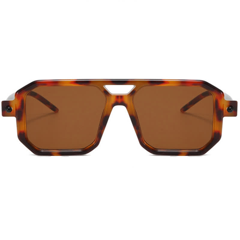 Double Bridges Square Frame Sunglasses