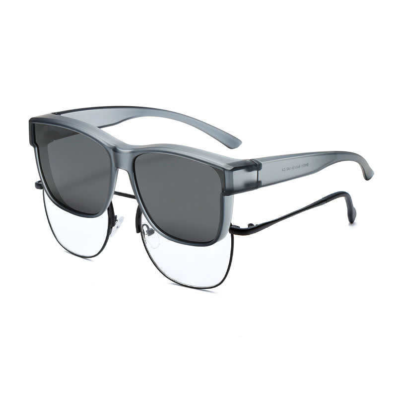 Fit Over Glasses Square Frame Polarized Sunglasses