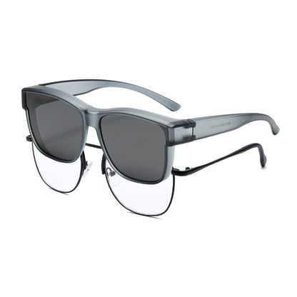 Fit Over Glasses Square Frame Polarized Sunglasses
