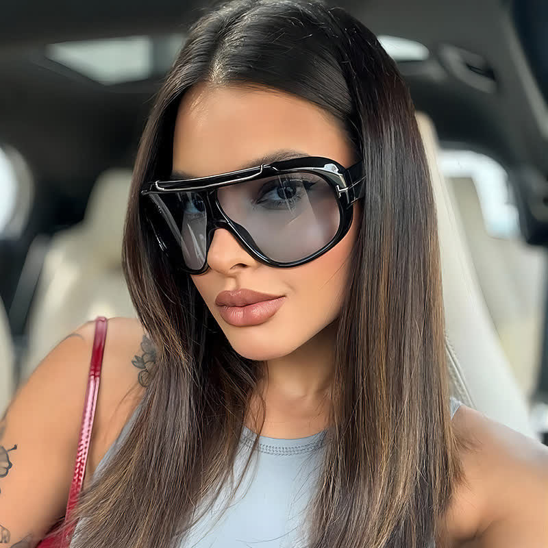 'T' Design Oversized Aviator Sunglasses