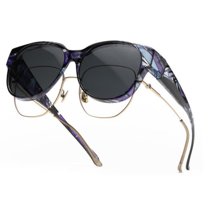 Fit Over Glasses Floral Frame Polarized Sunglasses for Driving