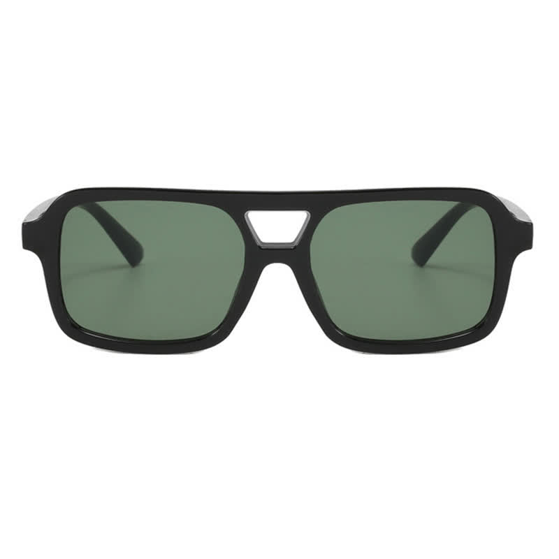 Double Bridges Square Frame Retro Sunglasses