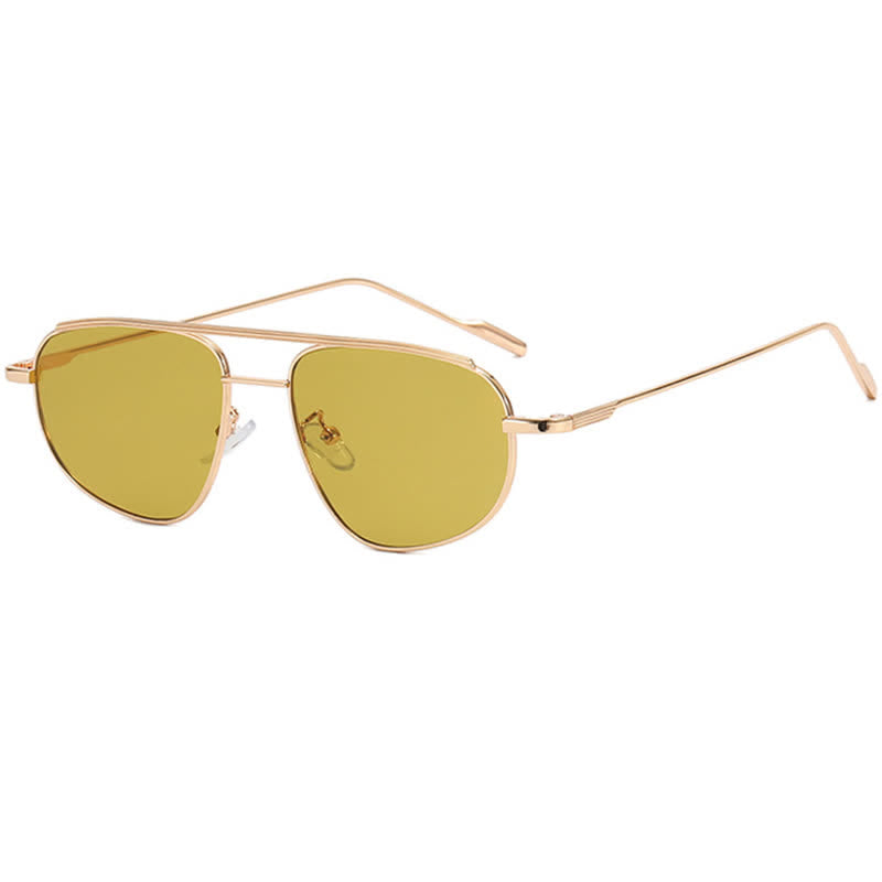 Double Bridges Hipster Aviator Sunglasses