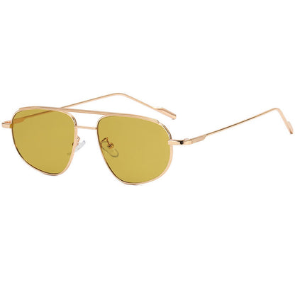 Double Bridges Hipster Aviator Sunglasses
