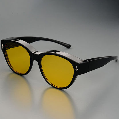 Fit Over Glasses Cat-Eye Star Decor Polarized Sunglasses