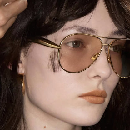 Vintage Double Bridges Aviator Frame Sunglasses