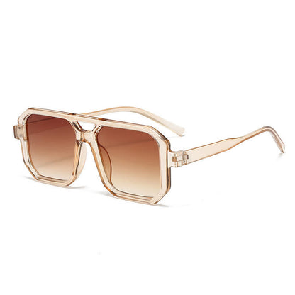 Double Bridges Geometric Frame Driving Sunglasses