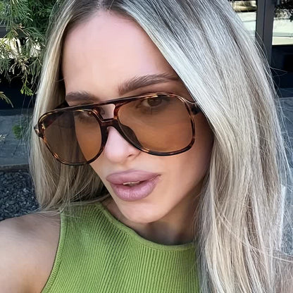 Double Bridges Fashion Aviator Sunglasses