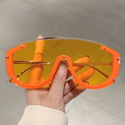 One-piece Oversized Aviator Sunglasses