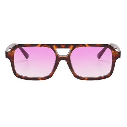 Double Bridges Square Frame Retro Sunglasses