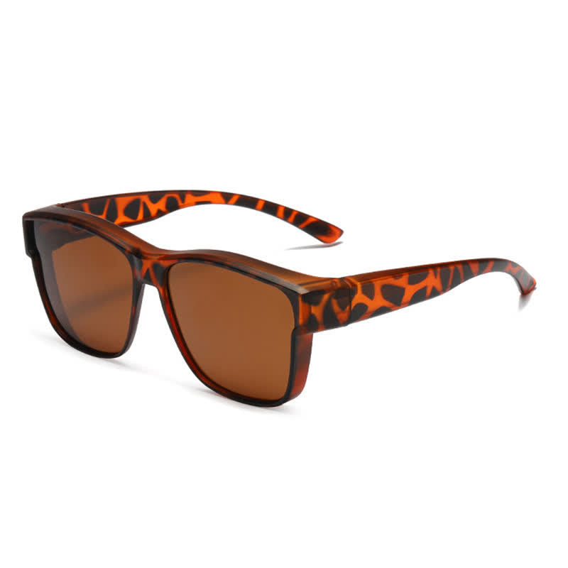 Fit Over Glasses Square Frame Polarized Sunglasses for Women Men