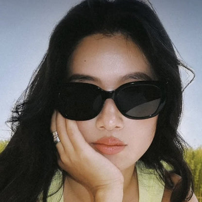Cat-Eye Thick Temples Hipster Sunglasses