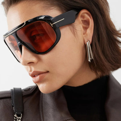 'T' Design Oversized Aviator Sunglasses