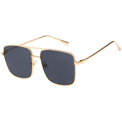 Retro Classic Square Frame Double Bridges Sunglasses
