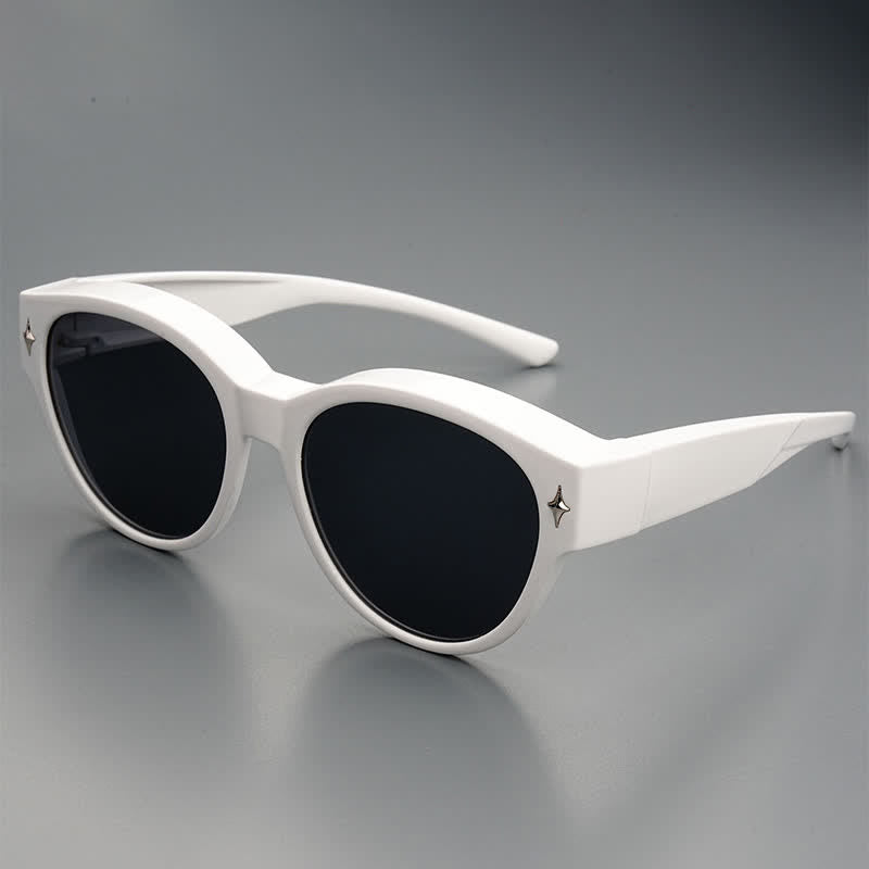 Fit Over Glasses Cat-Eye Star Decor Polarized Sunglasses