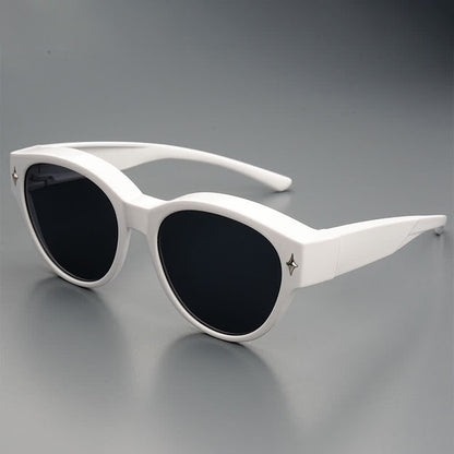 Fit Over Glasses Cat-Eye Star Decor Polarized Sunglasses
