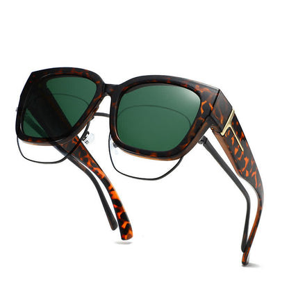 Fit Over Glasses Square Frame Polarized Sunglasses