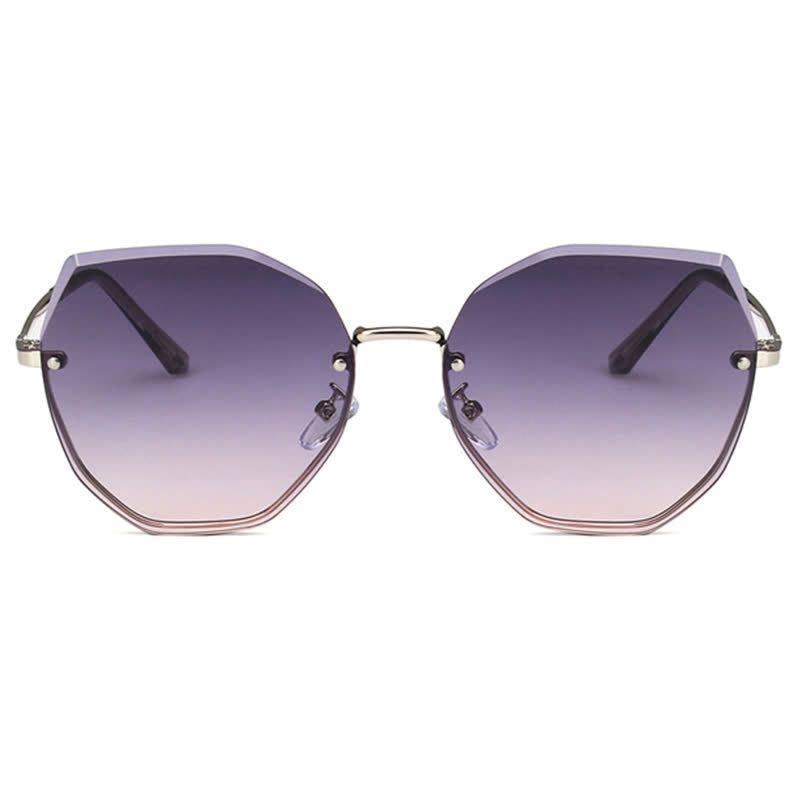 Geometric Rimless Tinted Sunglasses