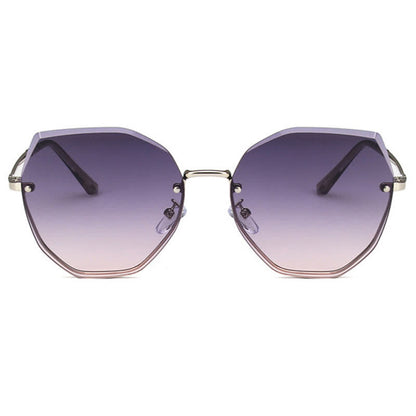Geometric Rimless Tinted Sunglasses