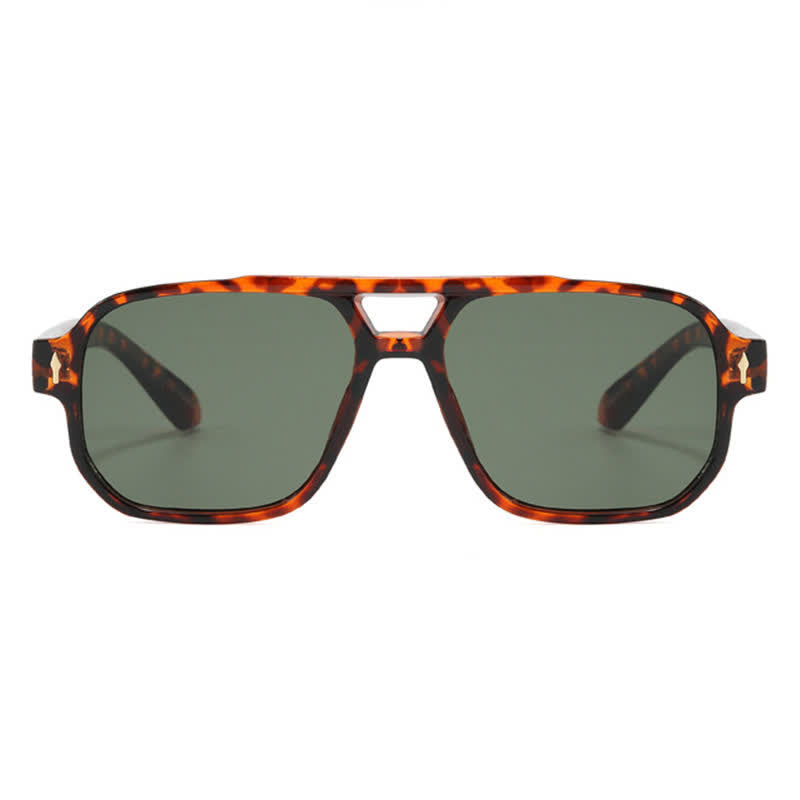 Square Frame Double Bridges Vintage Sunglasses