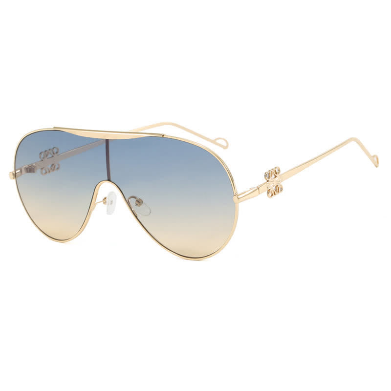 Oversized One-piece Aviator Sunglasses
