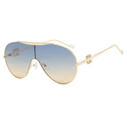 Oversized One-piece Aviator Sunglasses