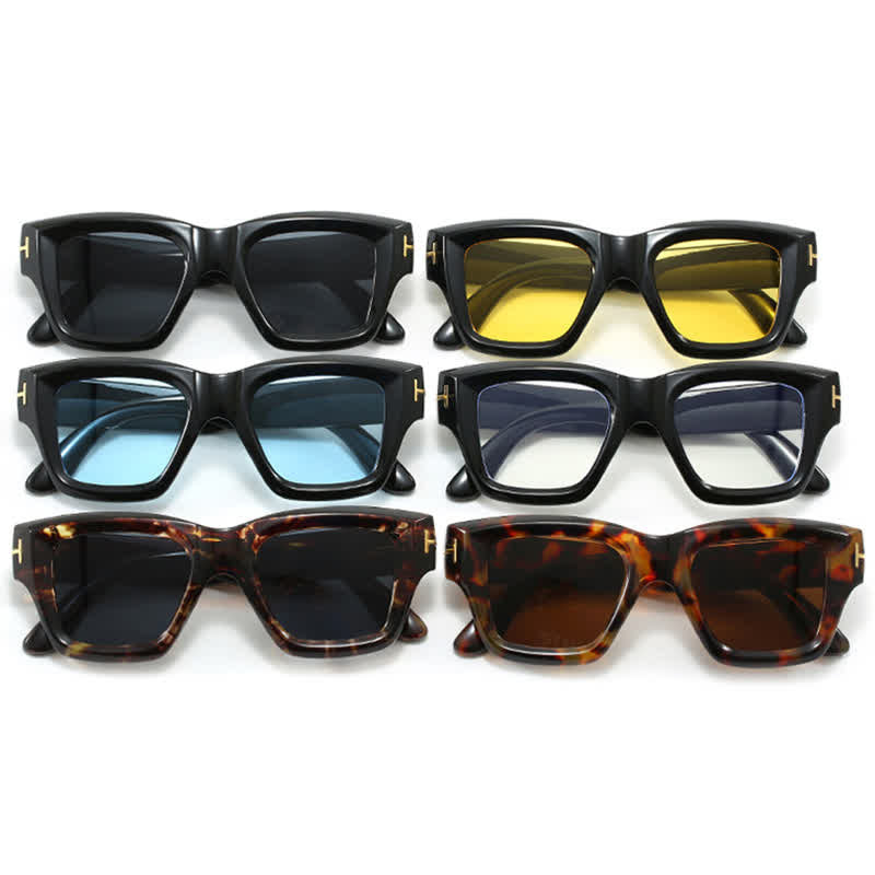 Classic Unisex Square Frame 'T' Design Sunglasses