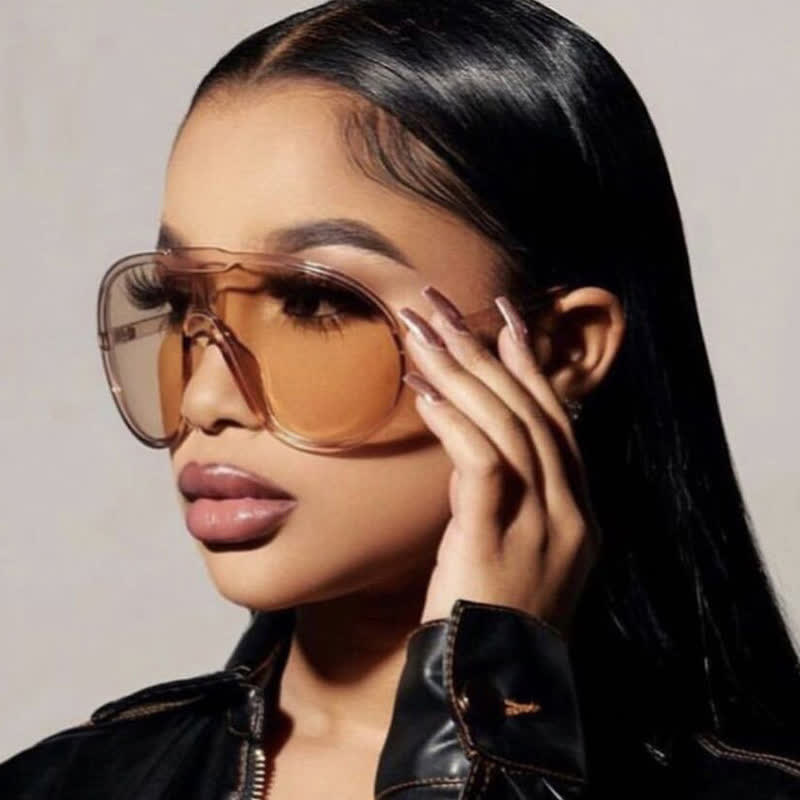 One Piece Oversized Aviator Sunglasses