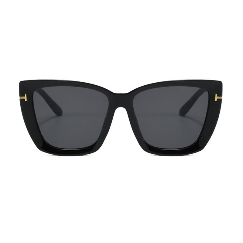 'T' Design Square Frame Oversized Sunglasses