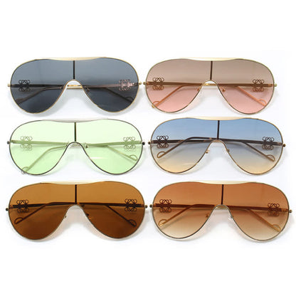 Oversized One-piece Aviator Sunglasses