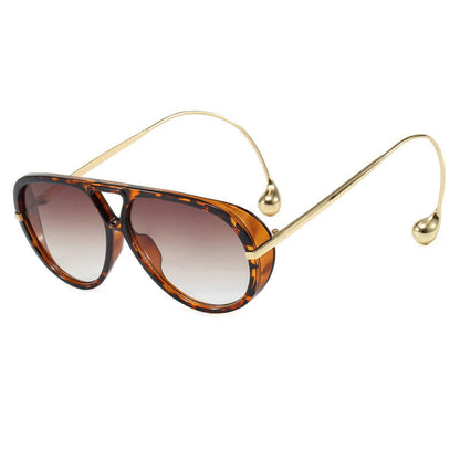 Double Bridges Metal Temples Aviator Sunglasses