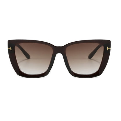 'T' Design Square Frame Oversized Sunglasses