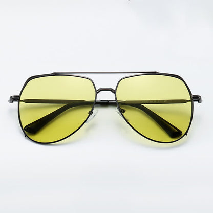 Polarized Photochromic Double Bridges Aviator Sunglasses for Driving