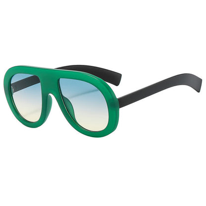 Oversized Frame Hipster Aviator Sunglasses
