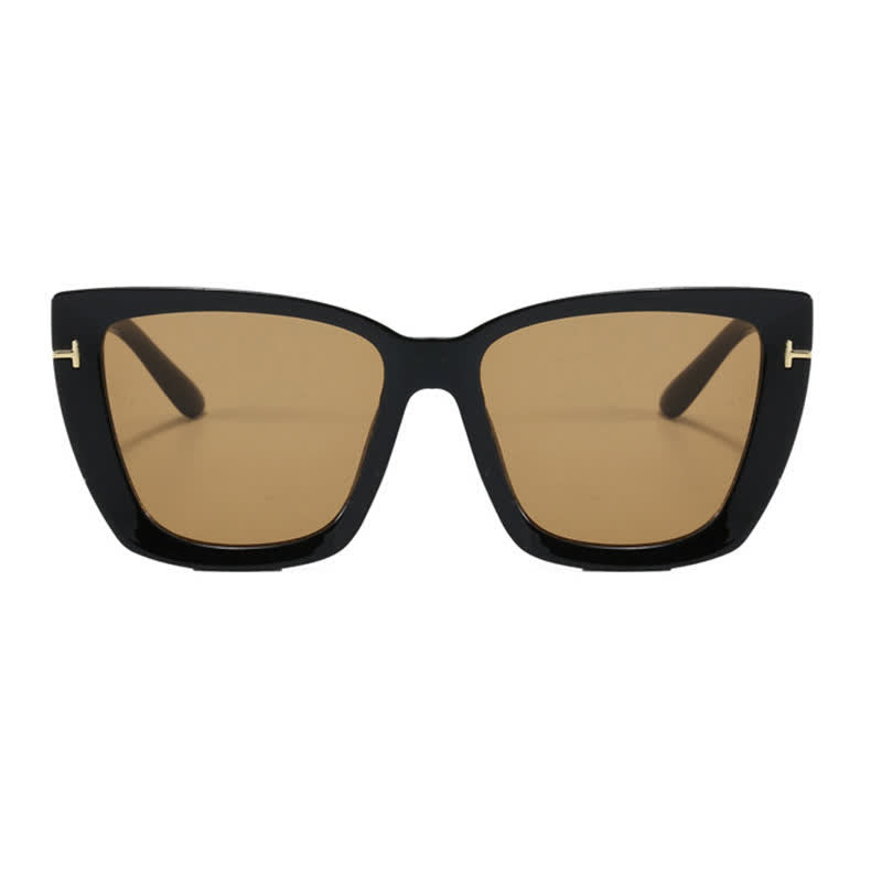 'T' Design Square Frame Oversized Sunglasses